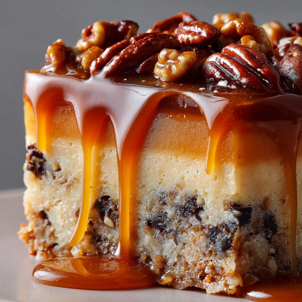 Caramel Turtle Poke Cake Recipe - Recipe Image