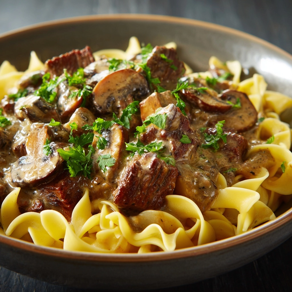 Beef Stroganoff with Egg Noodles Recipe - Recipe Image