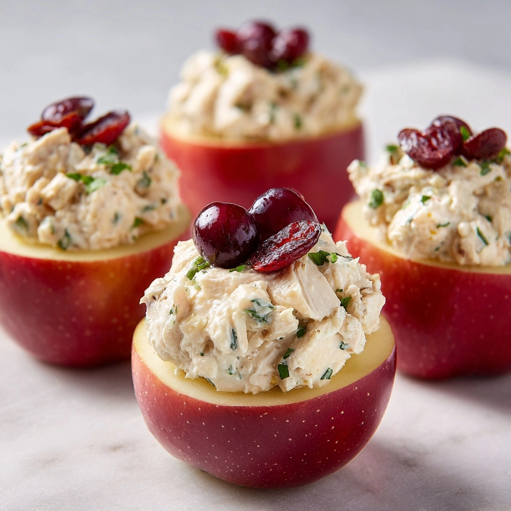 Cranberry Tuna Salad on Apple Slices Recipe - Recipe Image