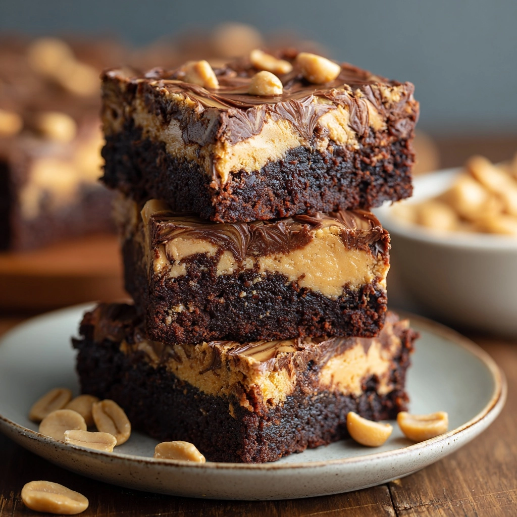 Peanut Butter Stuffed Brownies Recipe - Recipe Image