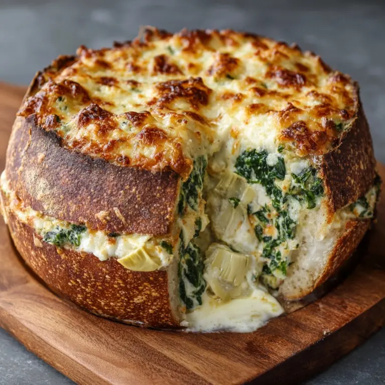 Spinach Artichoke Dip Bread Boat Recipe