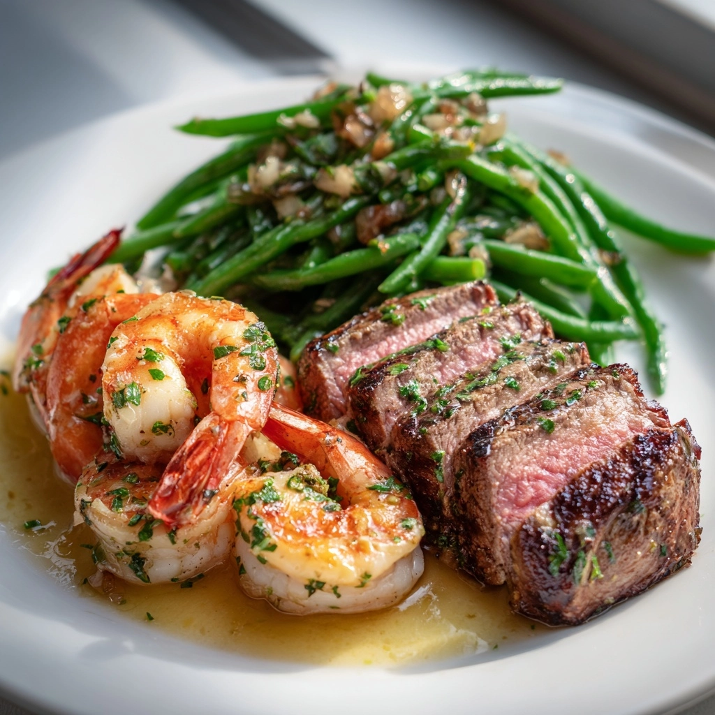 Garlic Butter Ribeye Steak and Shrimp Recipe - Recipe Image