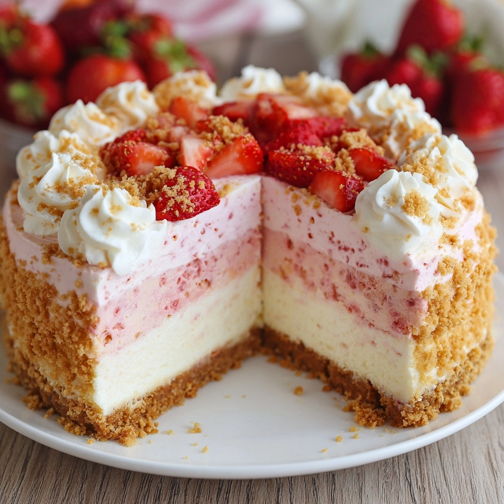Strawberry Crunch Cheesecake Recipe - Recipe Image