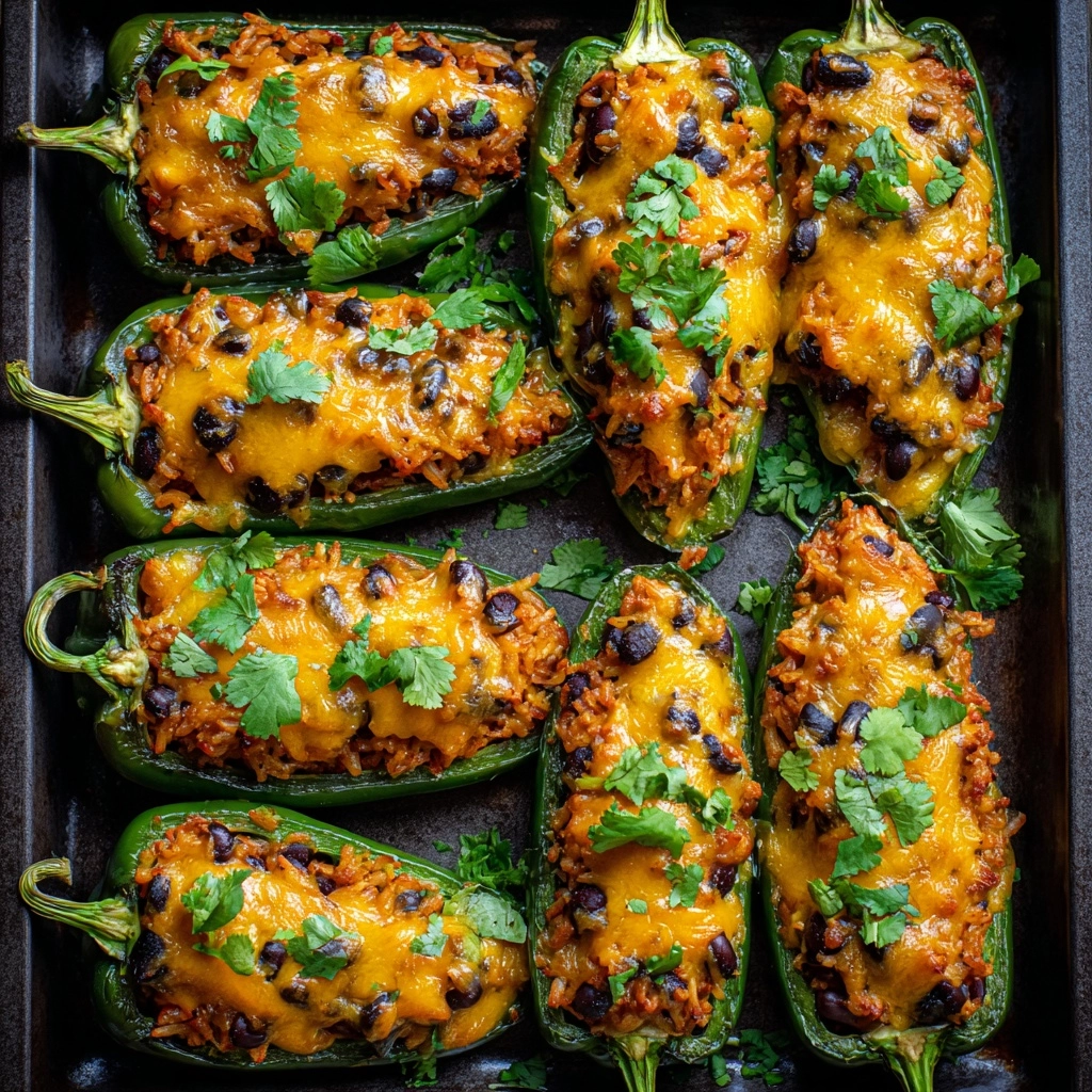 Baked Stuffed Poblano Peppers Recipe - Recipe Image