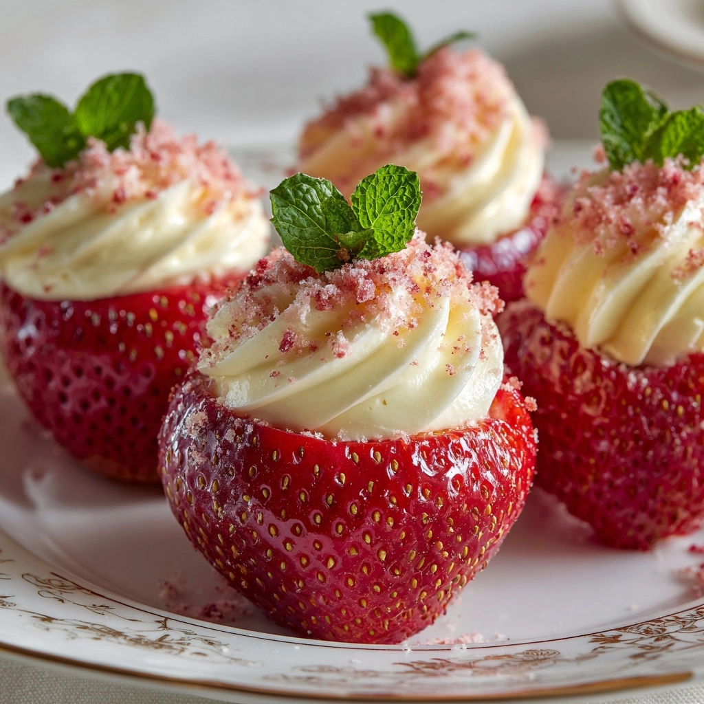Cheesecake Deviled Strawberries Recipe - Recipe Image