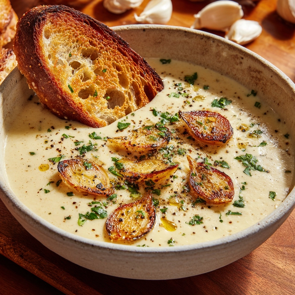 Country French Garlic Soup Recipe - Recipe Image