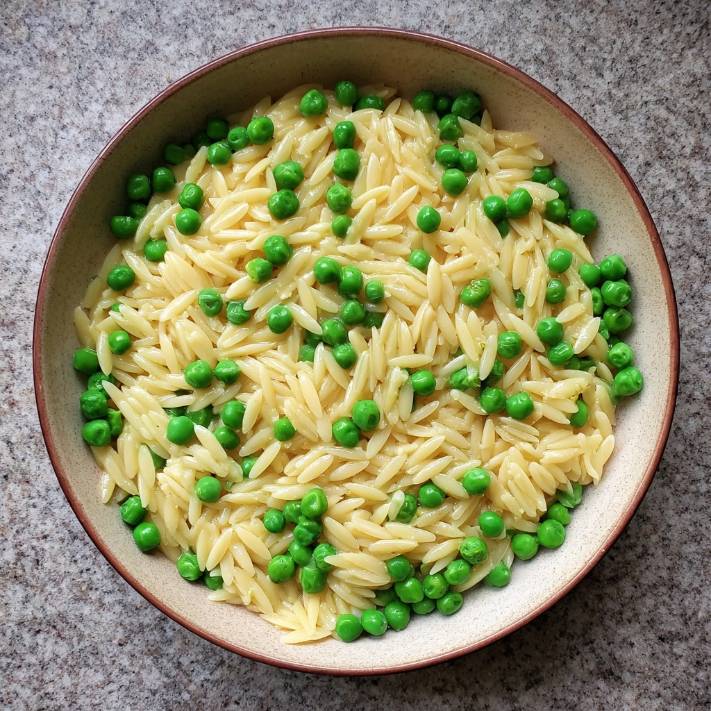 Creamy Parmesan Orzo with Peas Recipe - Recipe Image