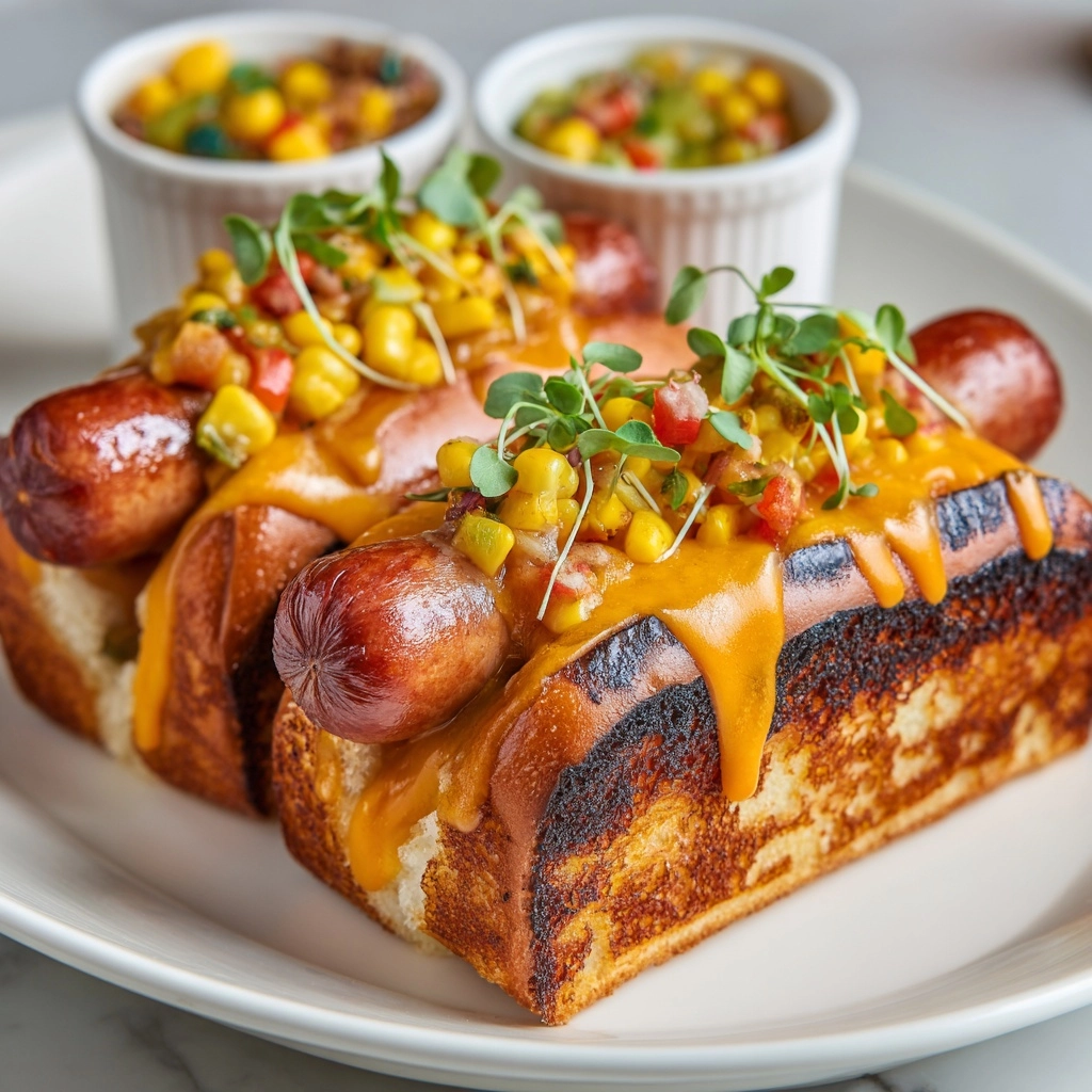 Air Fryer Grilled Cheese Hot Dogs Recipe - Recipe Image