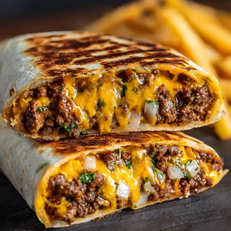 Cheesy Beef Burritos with Crispy Fries Recipe
