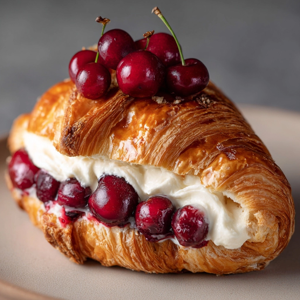 Air Fryer Cherry Cream Cheese Croissants Recipe - Recipe Image