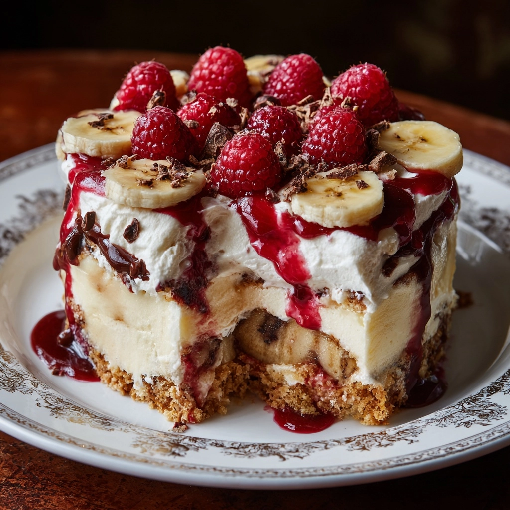 No-Bake Banana Split Cake Recipe - Recipe Image