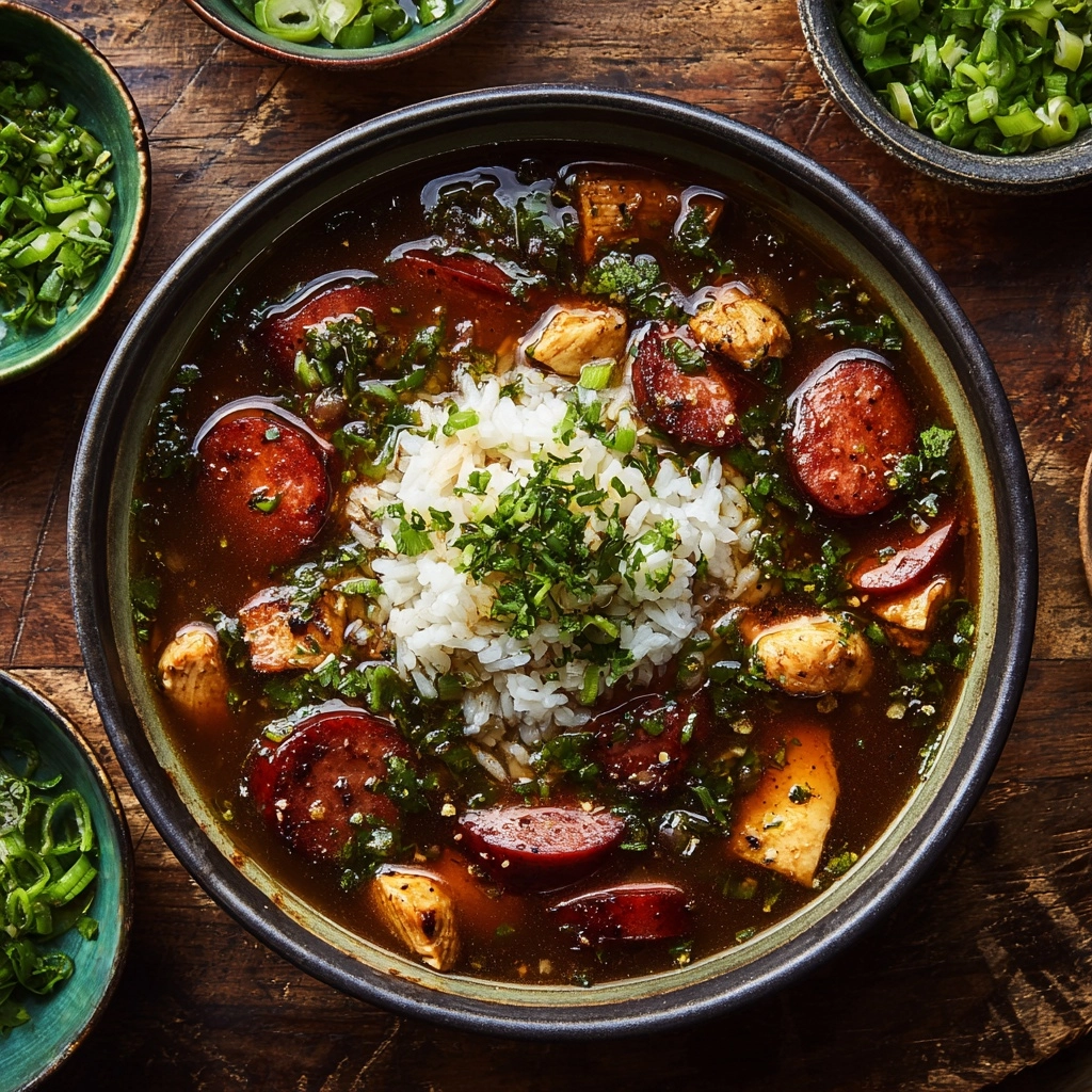 Authentic Cajun Sausage and Chicken Gumbo Recipe - Recipe Image