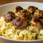 Garlic Butter Chicken Bites with Creamy Parmesan Pasta Recipe