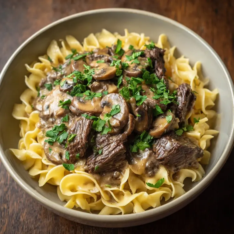 Beef Stroganoff with Egg Noodles Recipe