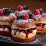 Summer Fruit Cheesecake Stuffed Brioche Doughnuts Recipe
