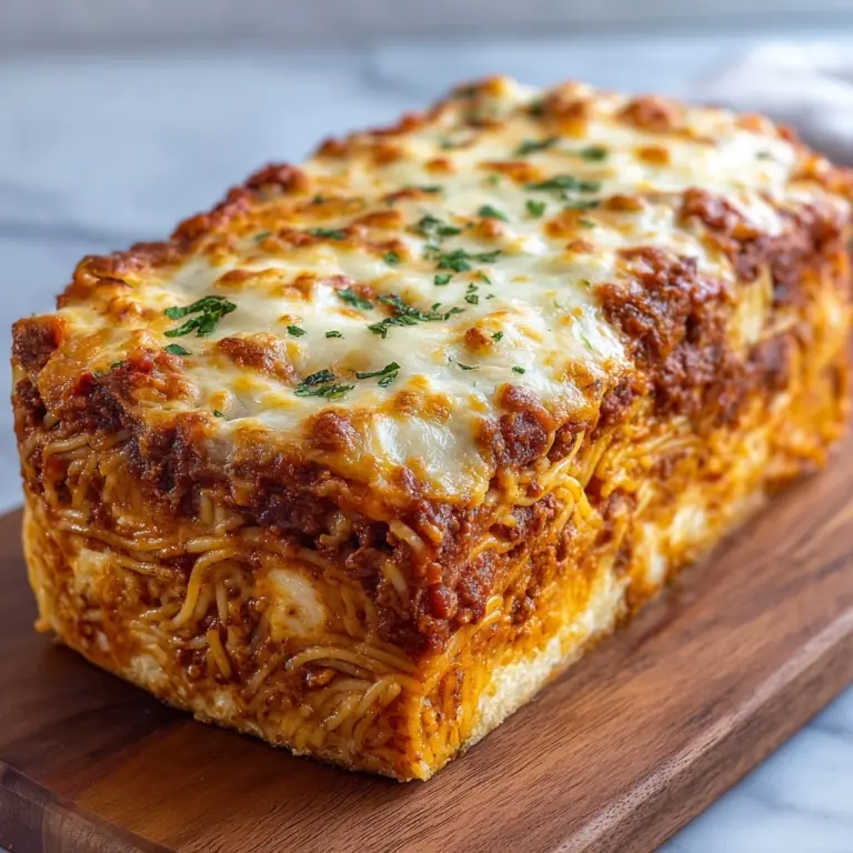 Spaghetti-Stuffed Garlic Bread Recipe