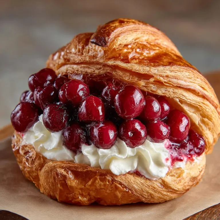 Air Fryer Cherry Cream Cheese Croissants Recipe