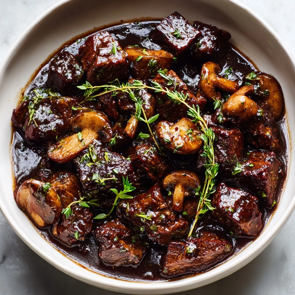 Classic French Beef Stew and Mushrooms Recipe - Recipe Image