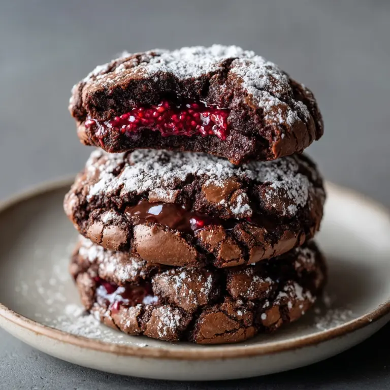 Chocolate Raspberry Crinkle Cookies Recipe