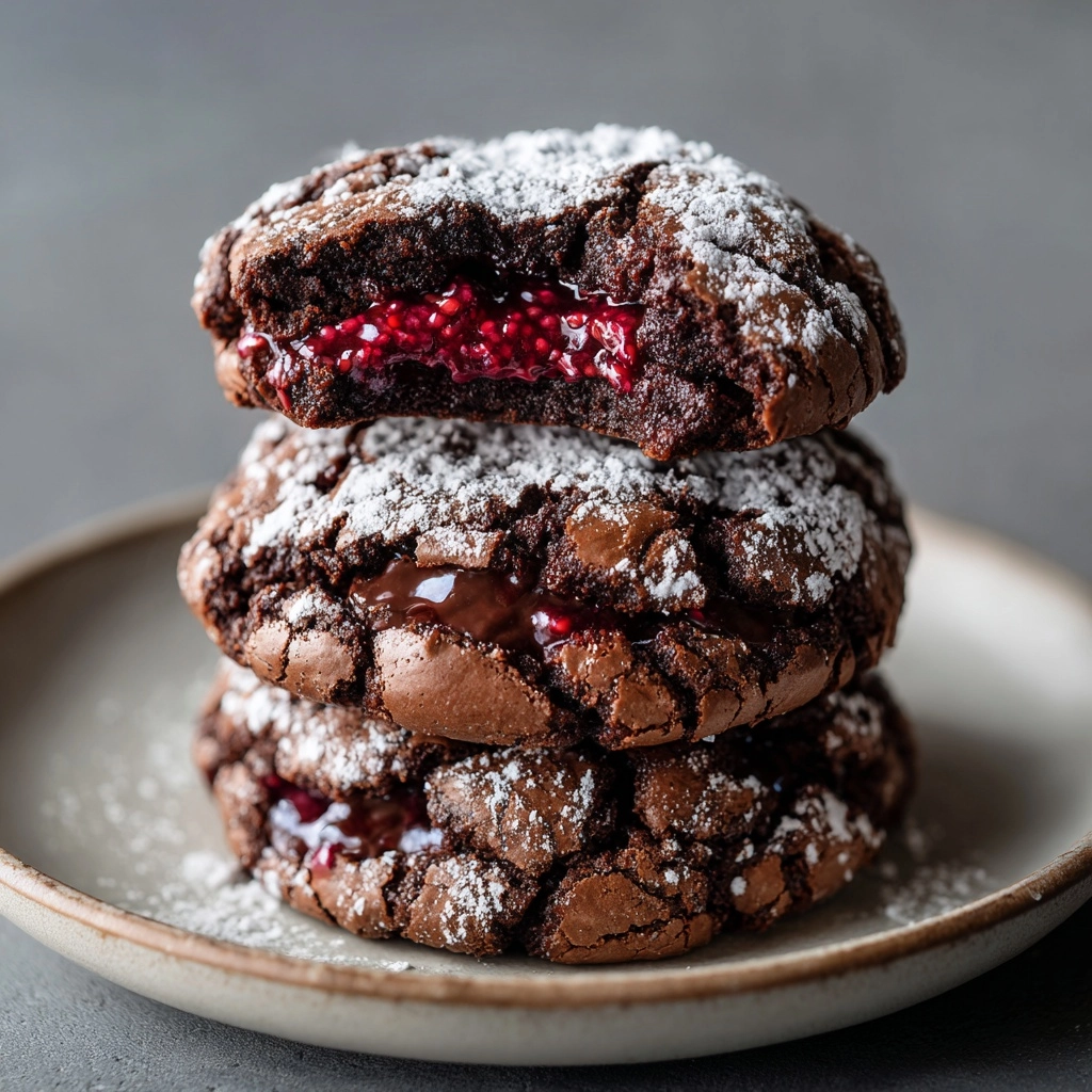 Chocolate Raspberry Crinkle Cookies Recipe