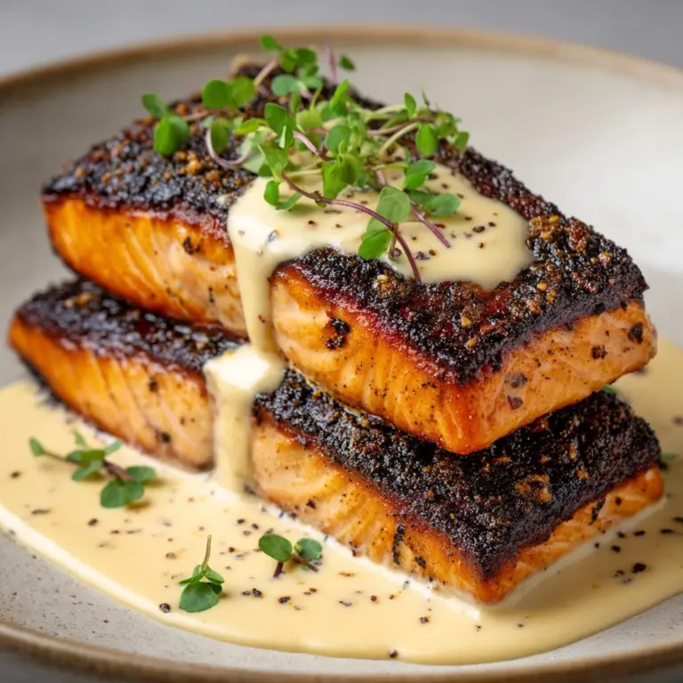 Blackened Salmon with Creamy Dijon Sauce Recipe