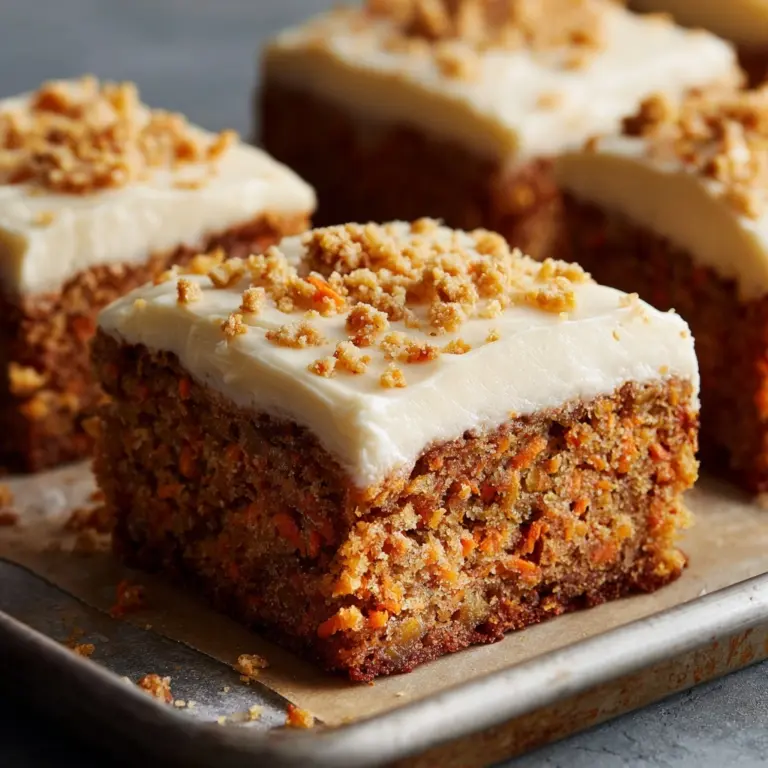 Decadent Carrot Cake Bars with Cream Cheese Frosting Recipe