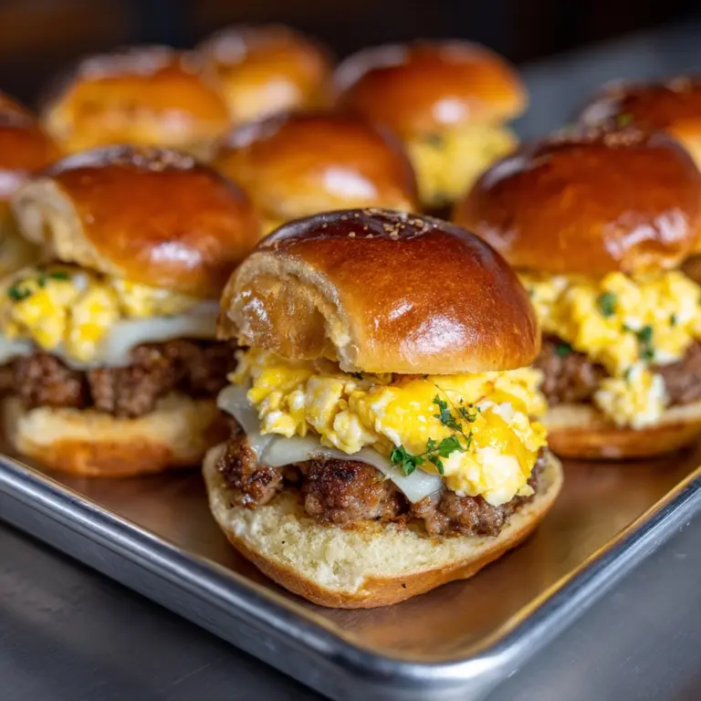 Hawaiian Roll Breakfast Sliders with Sausage, Egg & Cheese Recipe