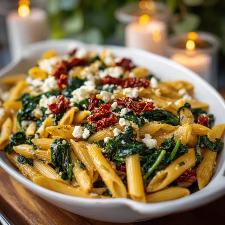 Pasta with Spinach and Feta Cheese Recipe