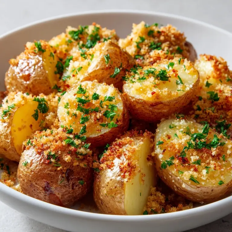 Roasted Garlic Butter Parmesan Potatoes Recipe