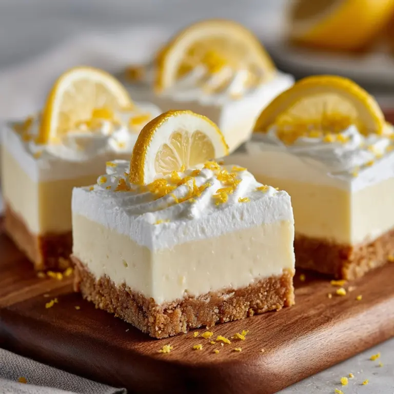 Zesty Lemon Cream Squares Recipe