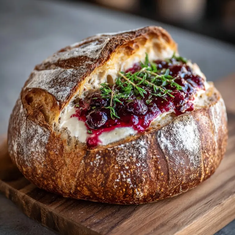 Baked Cranberry Brie Bread Bowl Recipe