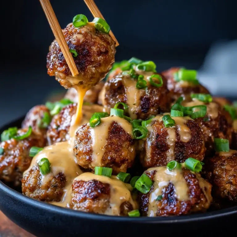 Korean BBQ Meatballs with Spicy Mayo Dip Recipe