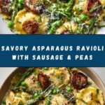 Asparagus Ravioli with Sausage and Peas Recipe