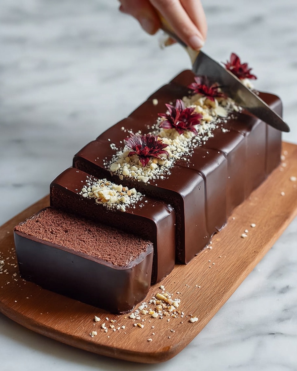 Chocolate Terrine Cake with Rich Chocolate Ganache Recipe - Recipe Image