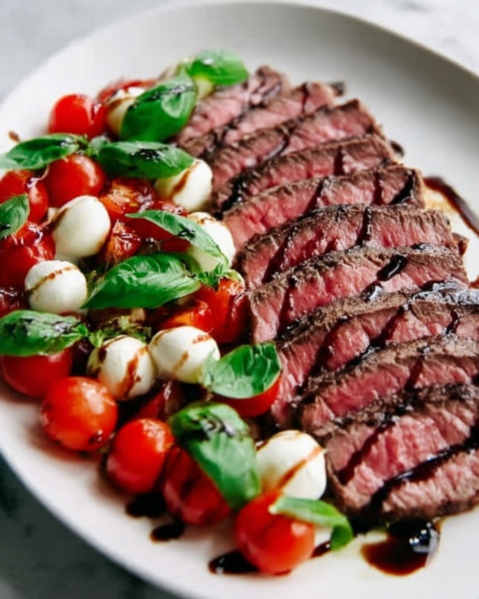 Balsamic Caprese Grilled Flank Steak Recipe - Recipe Image