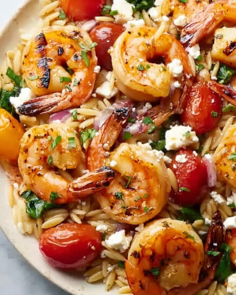 Greek Shrimp Orzo with Feta, Olives, and Tomatoes Recipe - Recipe Image