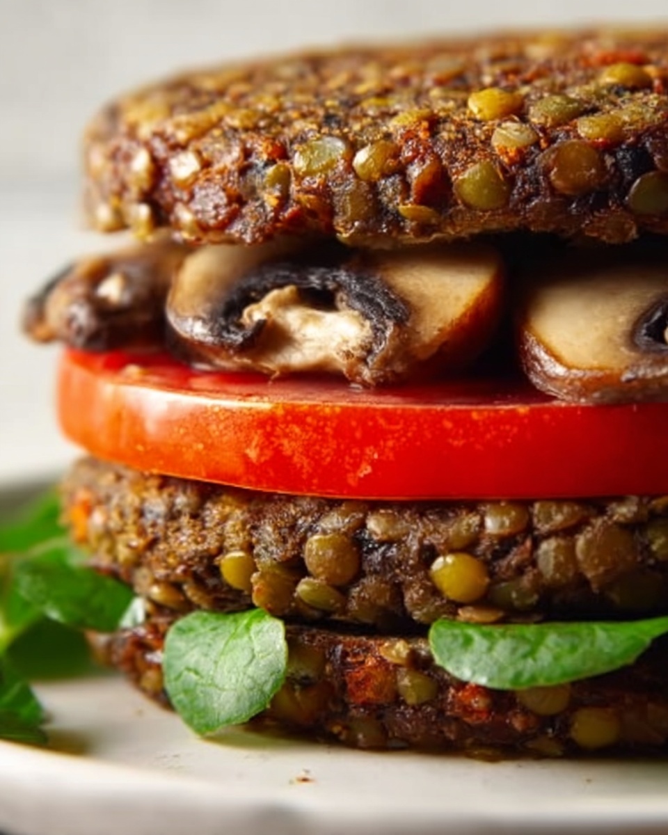 Mushroom Lentil Burgers Recipe - Recipe Image