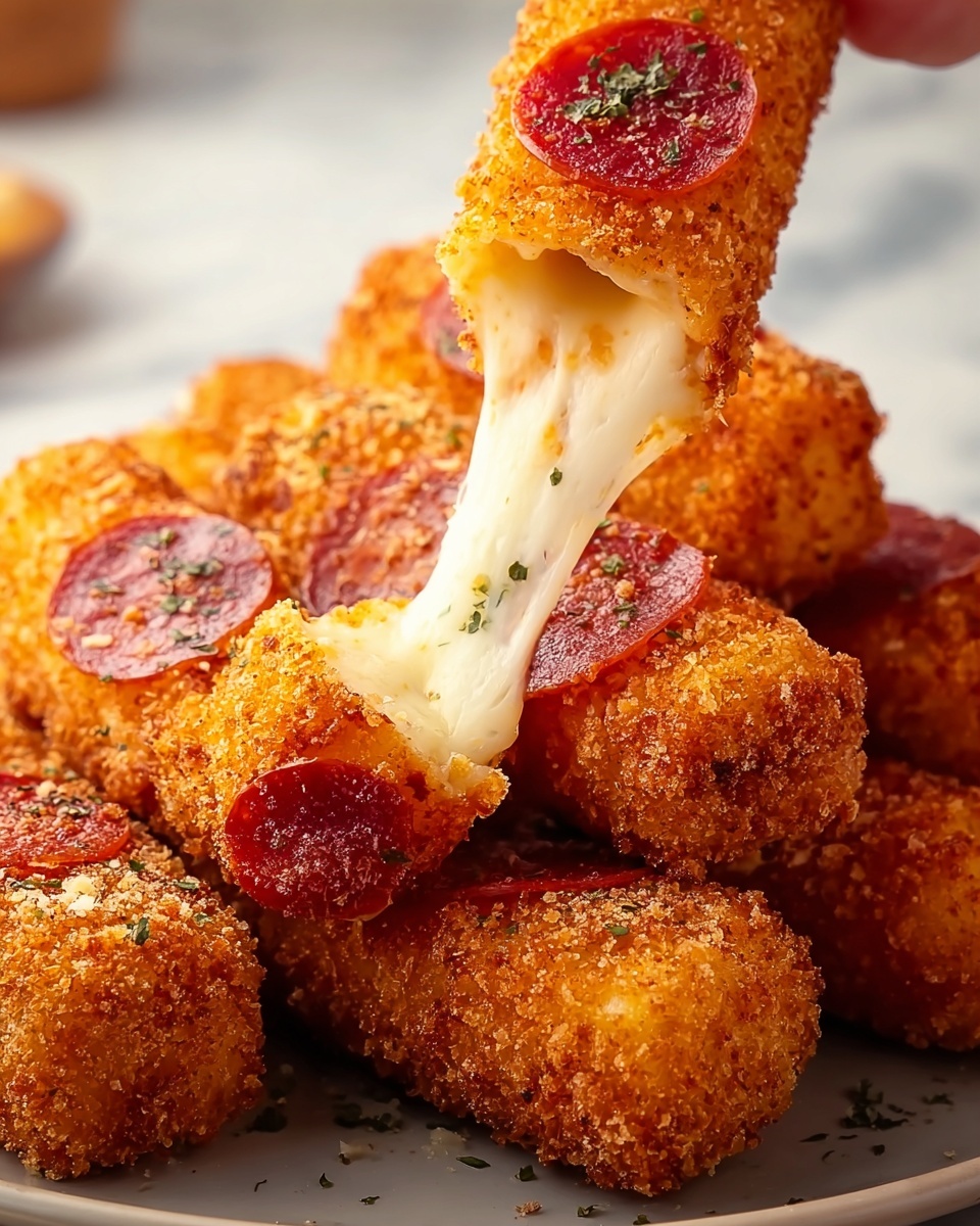 Pepperoni Pizza Mozzarella Sticks Recipe - Recipe Image