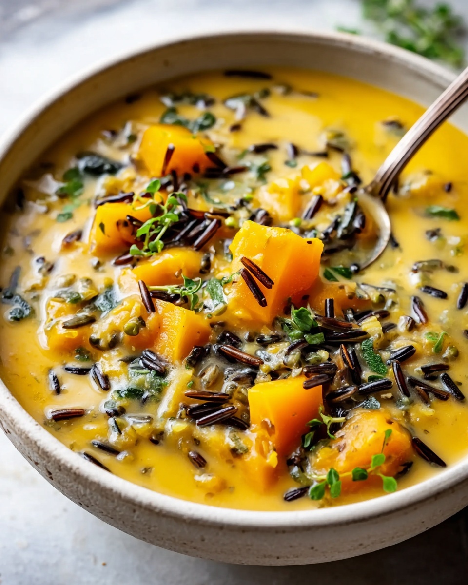 Nourishing Vegan Pumpkin Wild Rice Soup Recipe - Recipe Image