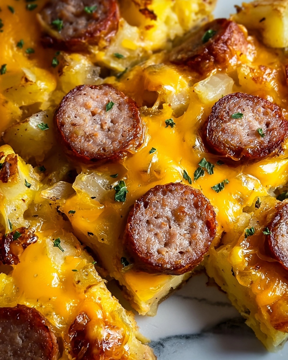 Cheesy Sausage & Hashbrowns Casserole Recipe - Recipe Image