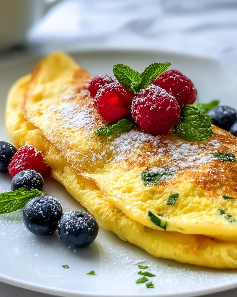 Slovenian Sweet Omelette with Cranberry Jam and Fresh Berries Recipe - Recipe Image