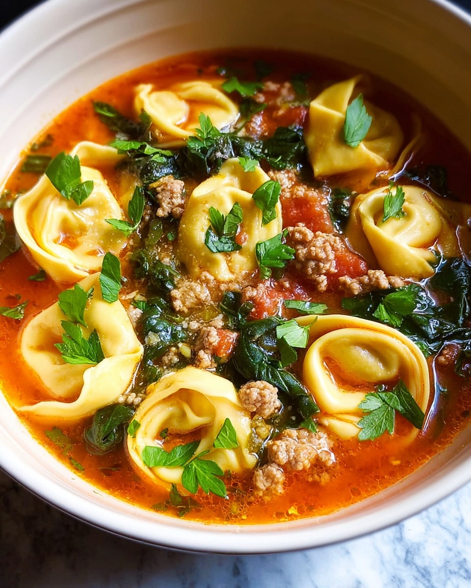 Tortellini Soup with Spinach and Parmesan Recipe - Recipe Image