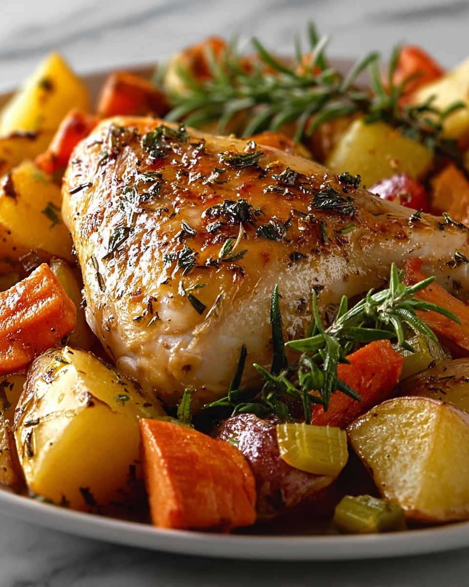 Roasted Herb-Seasoned Chicken with Roasted Vegetables Recipe - Recipe Image