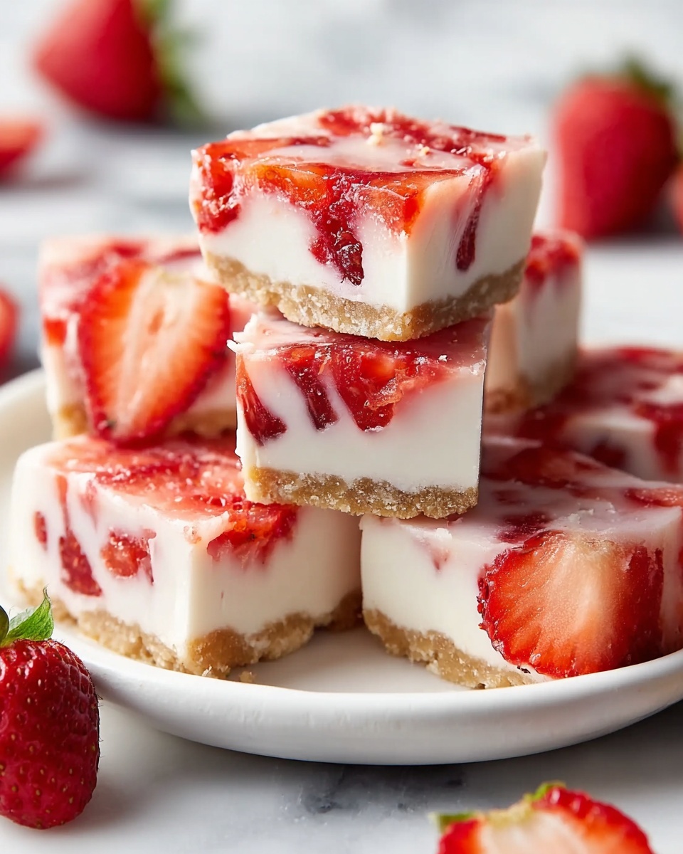 Strawberry Yogurt Bites for a Refreshing Snack Recipe - Recipe Image