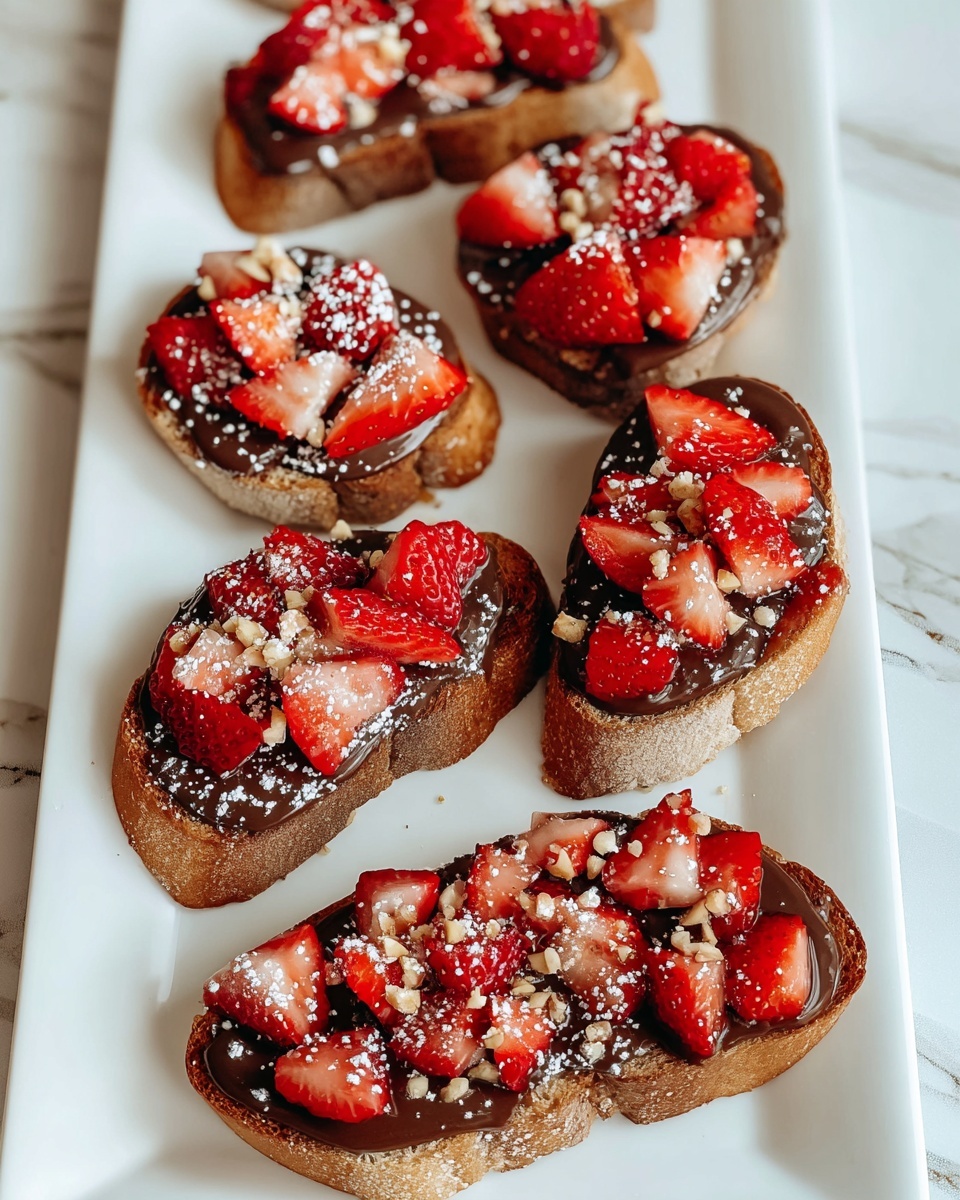 Chocolate Strawberry Bruschetta Dessert Recipe - Recipe Image