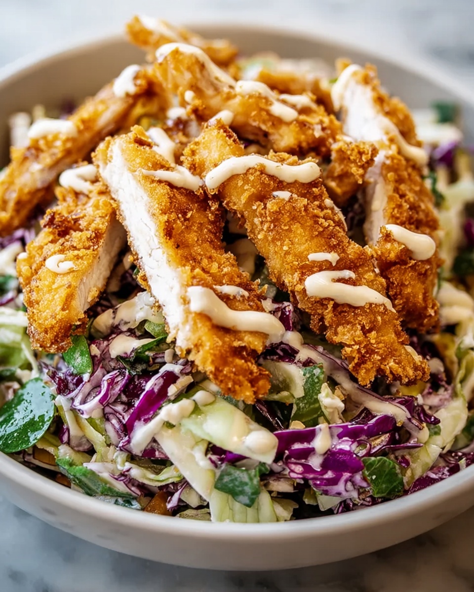 Caesar Slaw with Crispy Chicken Recipe - Recipe Image