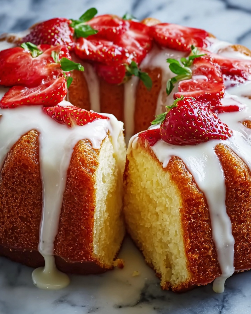 Lemon Cream Cheese Strawberry Pound Cake Recipe - Recipe Image