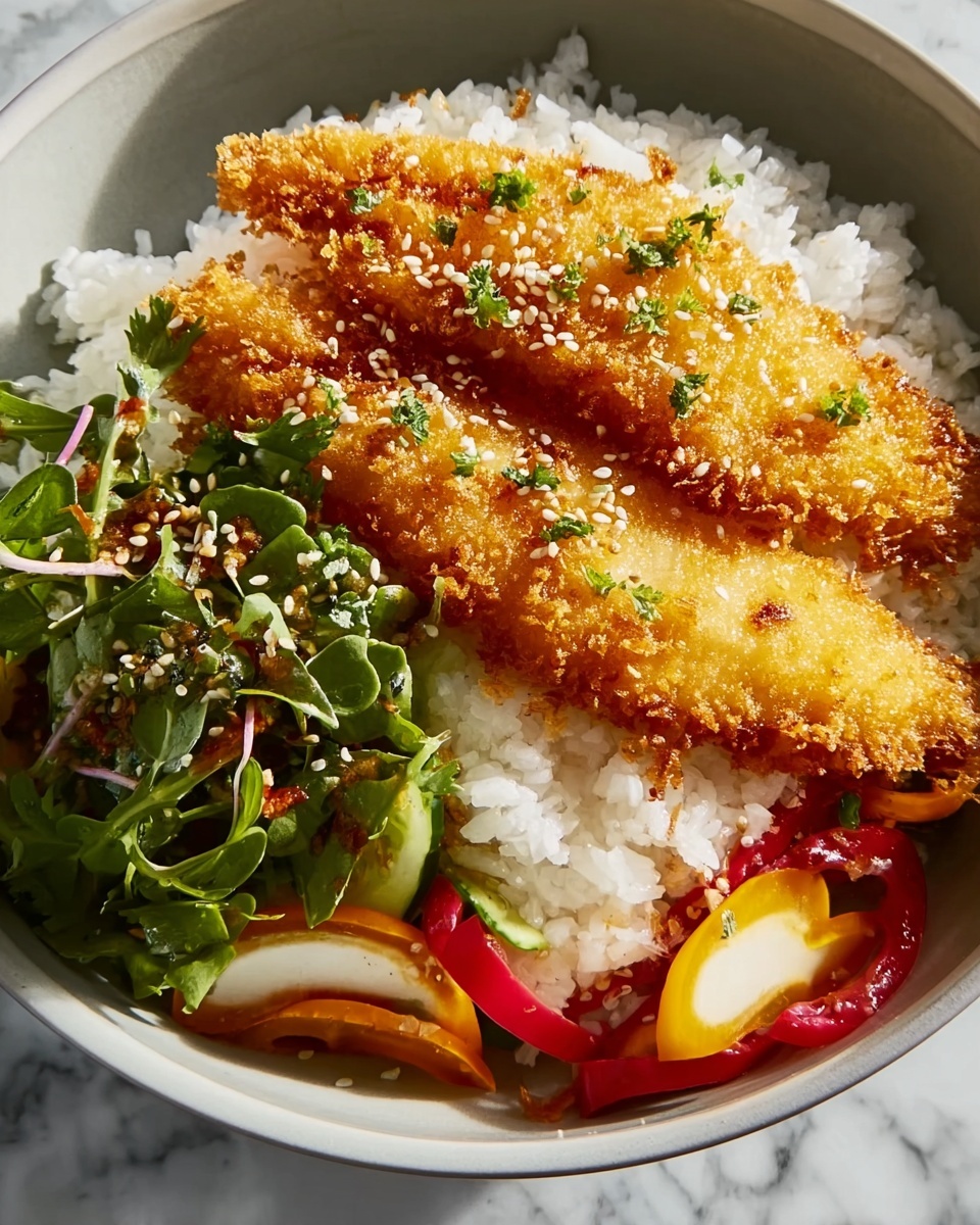 Crispy Halibut Tempura with Japanese Pickles & Spring Onion Rice Recipe - Recipe Image