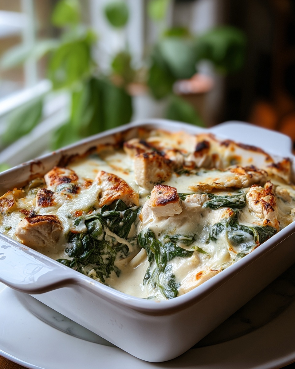 Creamy Chicken and Spinach Casserole Recipe - Recipe Image
