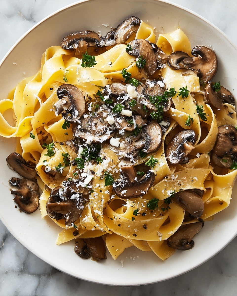 Garlic Mushroom Pasta Recipe - Recipe Image
